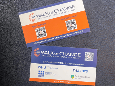 Walk of change Visitenkarten